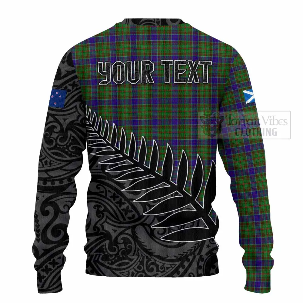 Adam Crest Tartan Knitted Sweater with New Zealand Silver Fern Half Style