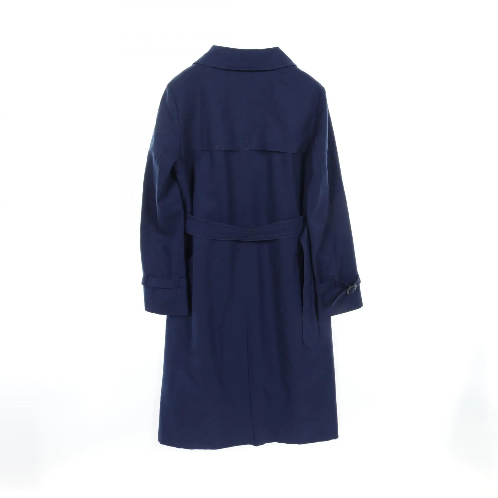 Aquascutum Wool Trench Coat Navy Women