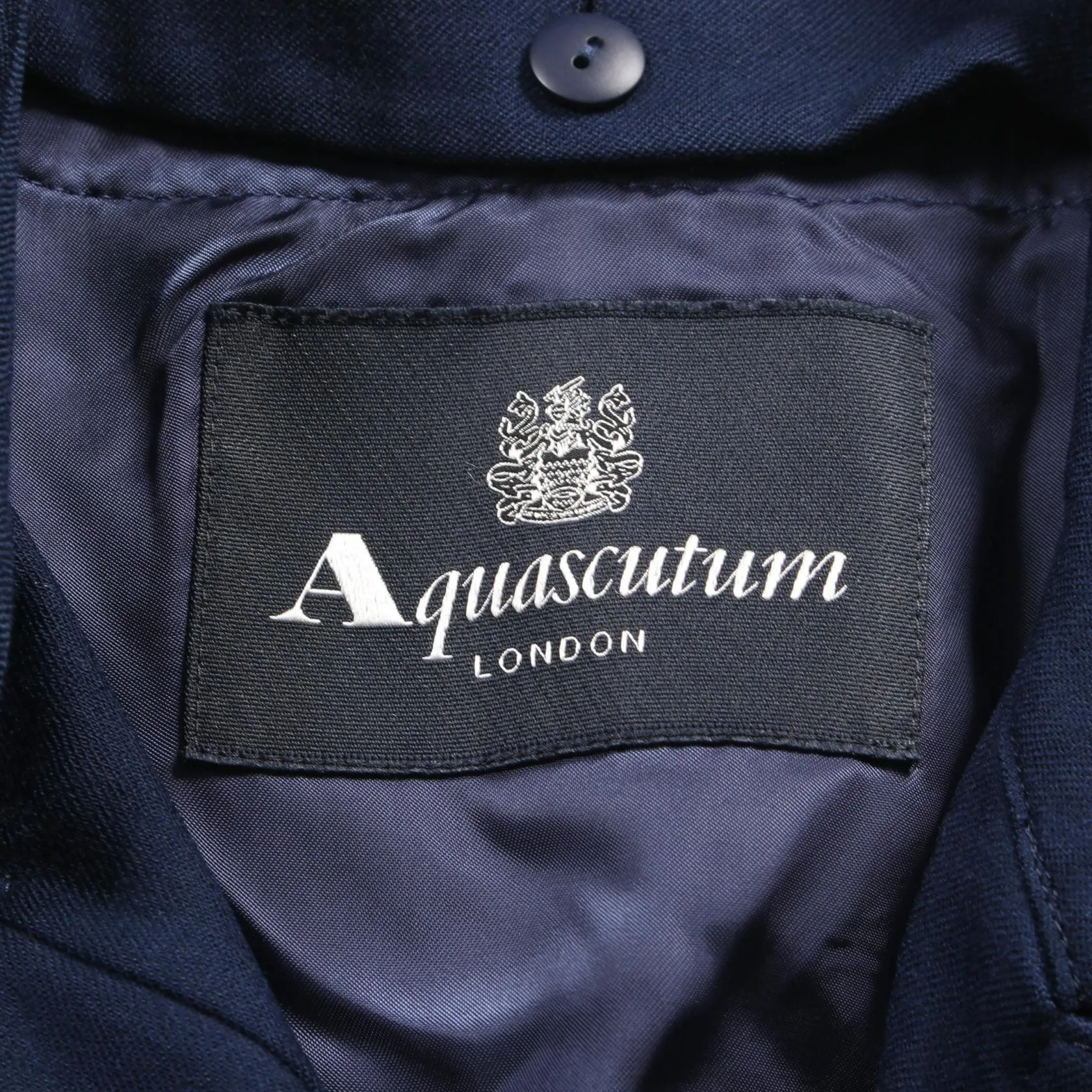 Aquascutum Wool Trench Coat Navy Women