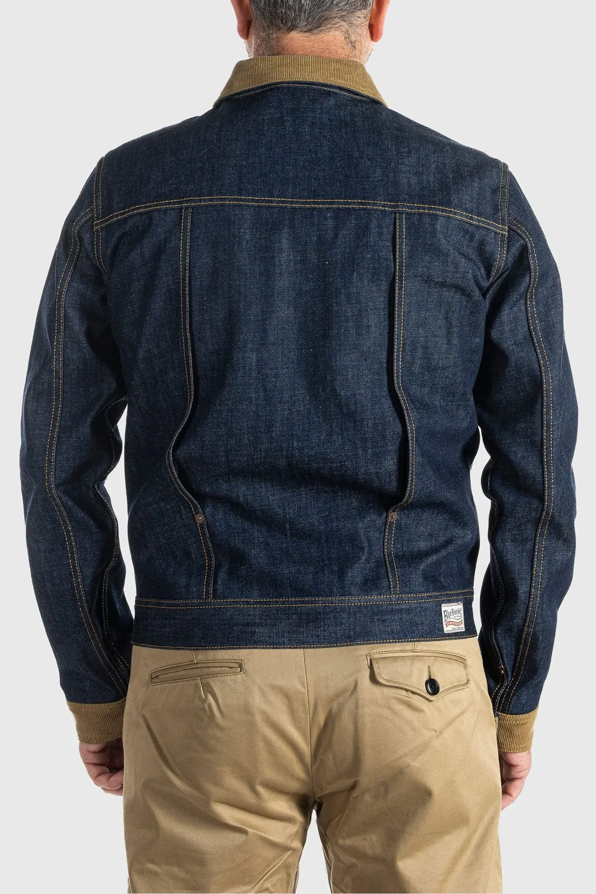 Blue Blanket J36 IT40 - 12 oz Pure Indigo Denim Jacket with Corduroy Collar