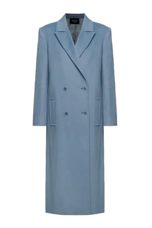 BLUE DOUBLE-BREASTED TRENCH COAT