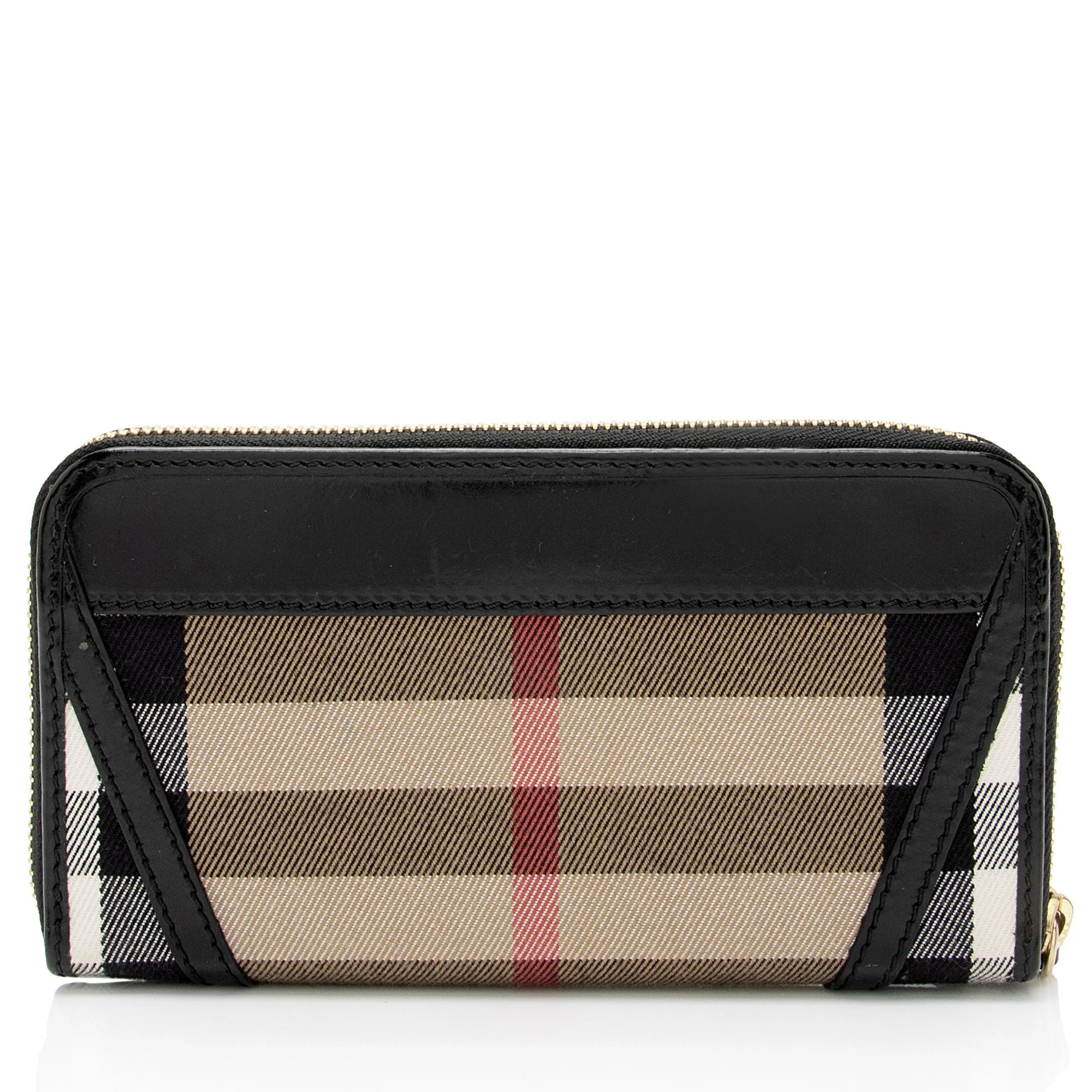 Burberry House Check Bridle Ziggy Zip Around Wallet (SHF-HNJnMY)