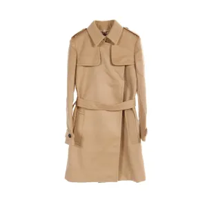 Burberry Wool Cashmere Trench Coat Brown