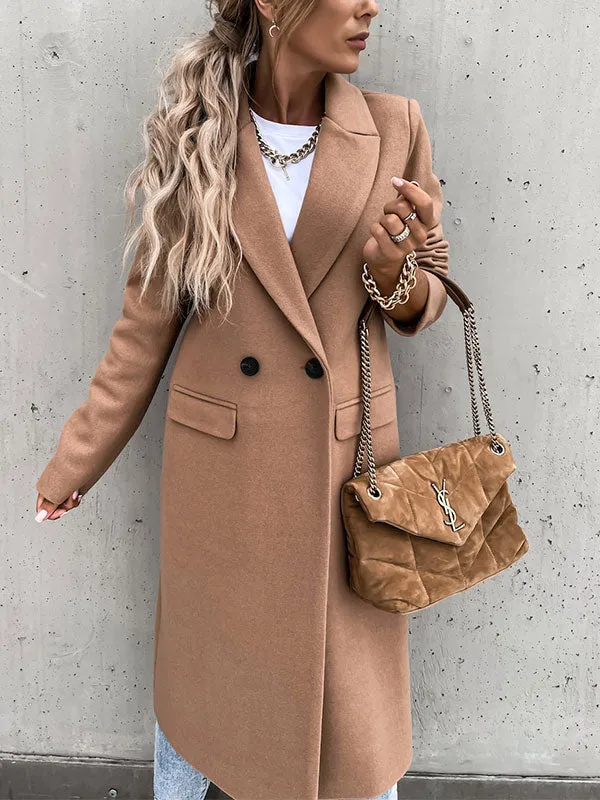 Button Front Maxi Woolen Coat