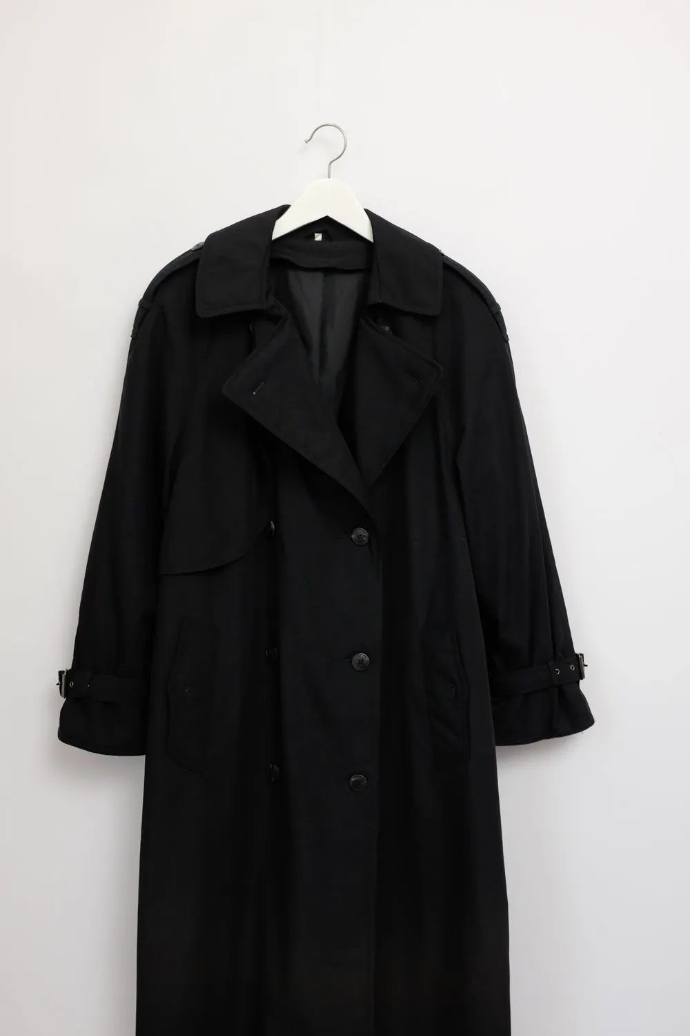 CLASSY BLACK OVERSIZE VINTAGE TRENCH COAT