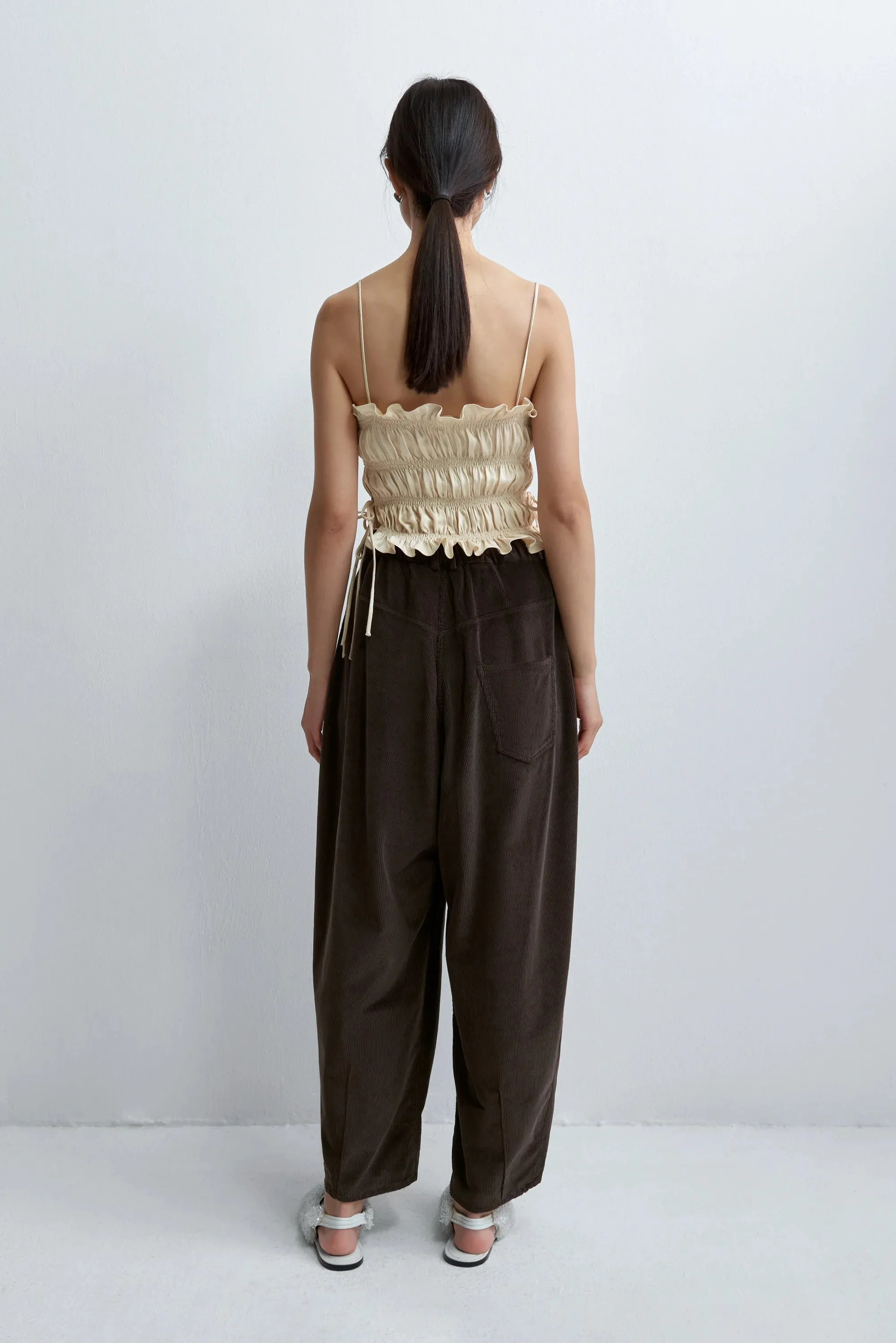 Corduroy Baggy Pants, Brown