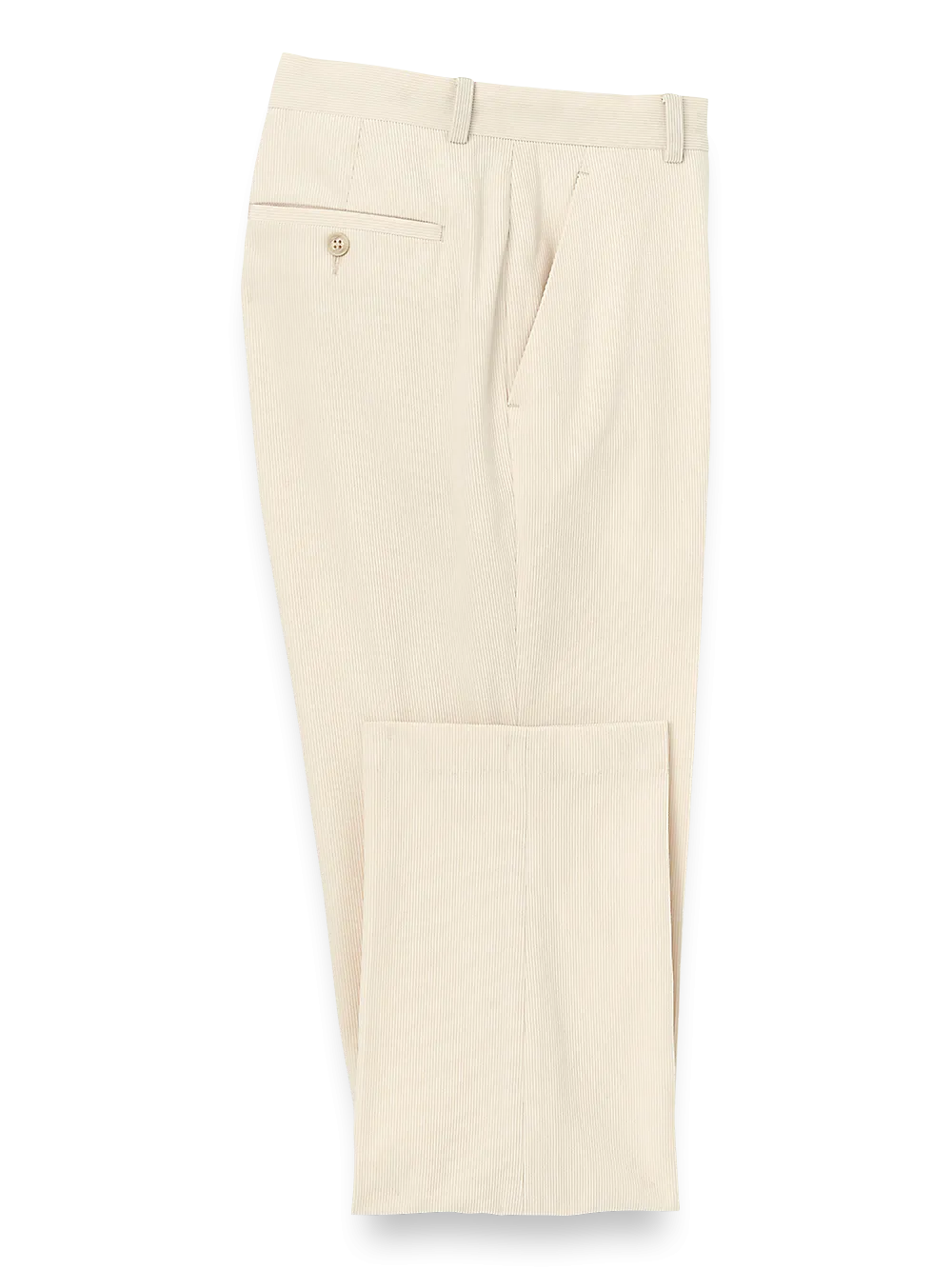 Corduroy Flat Front Pants - Winter White