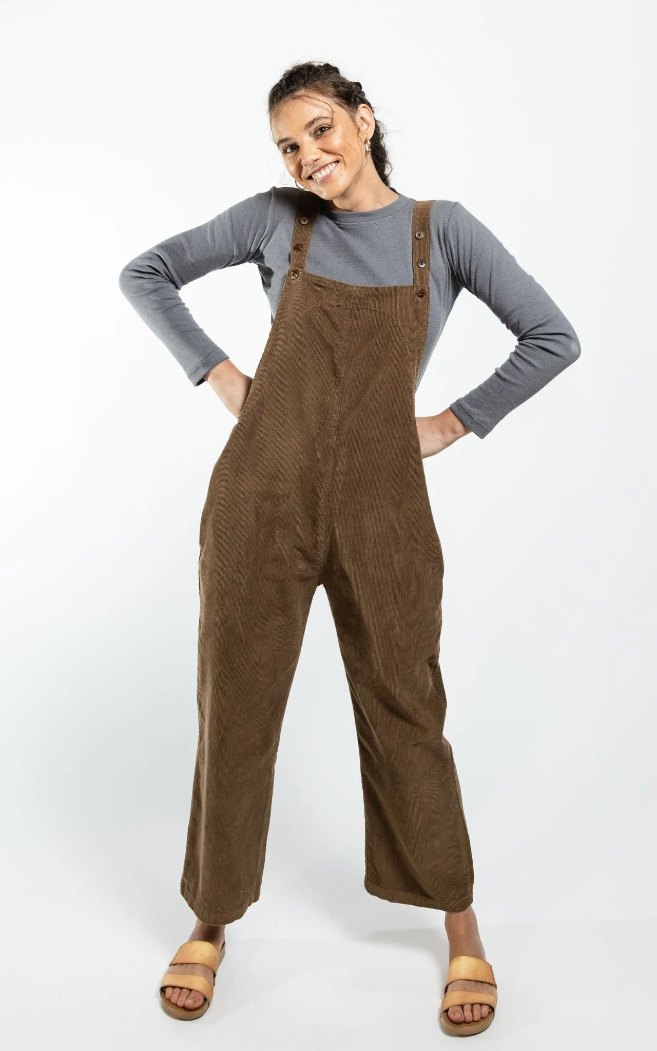 Corduroy Overalls - Peanut