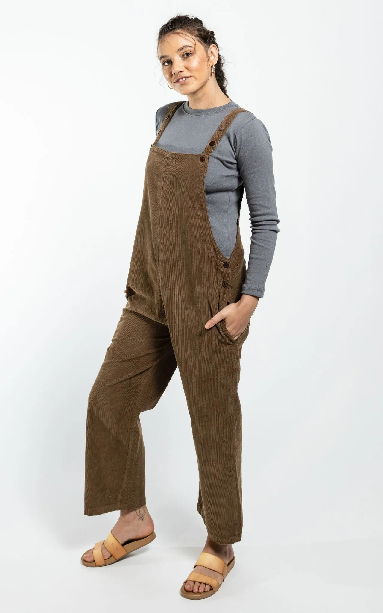 Corduroy Overalls - Peanut