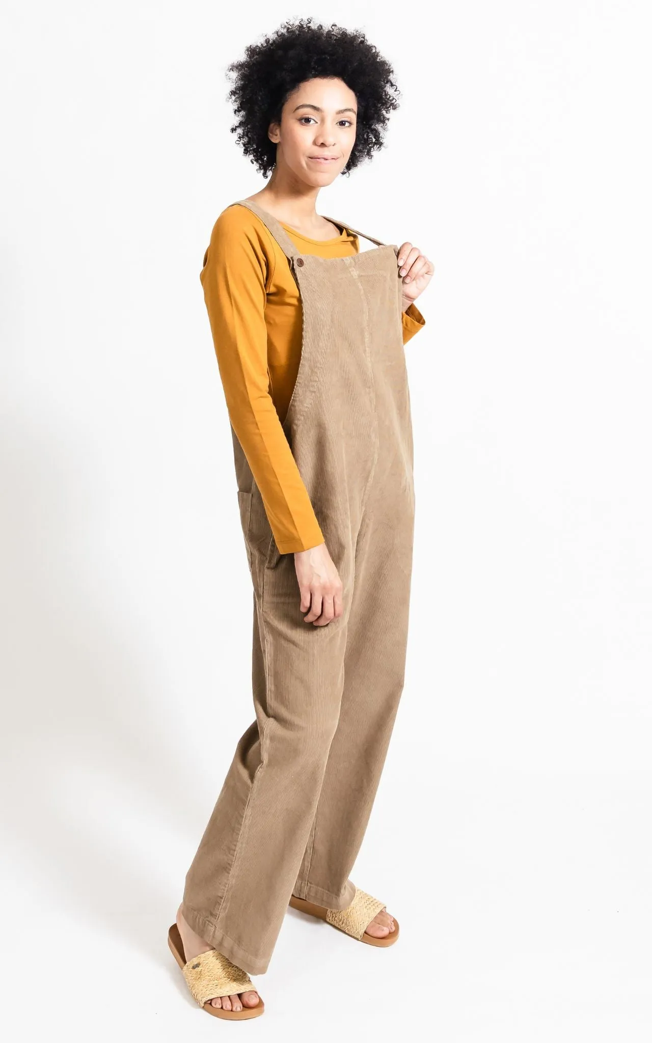 Corduroy Overalls - Sand