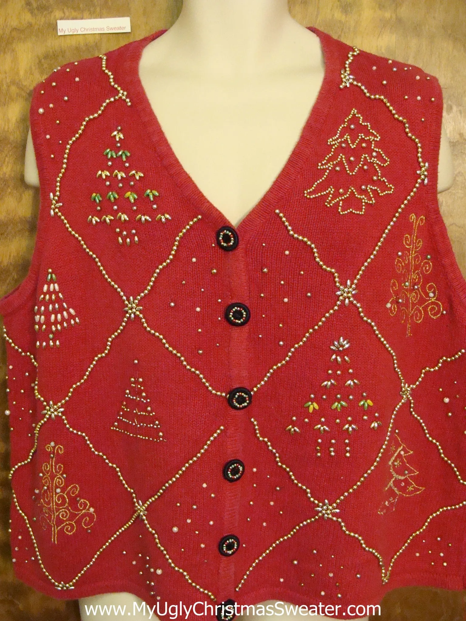 Corny Bead Bling Christmas Sweater Vest