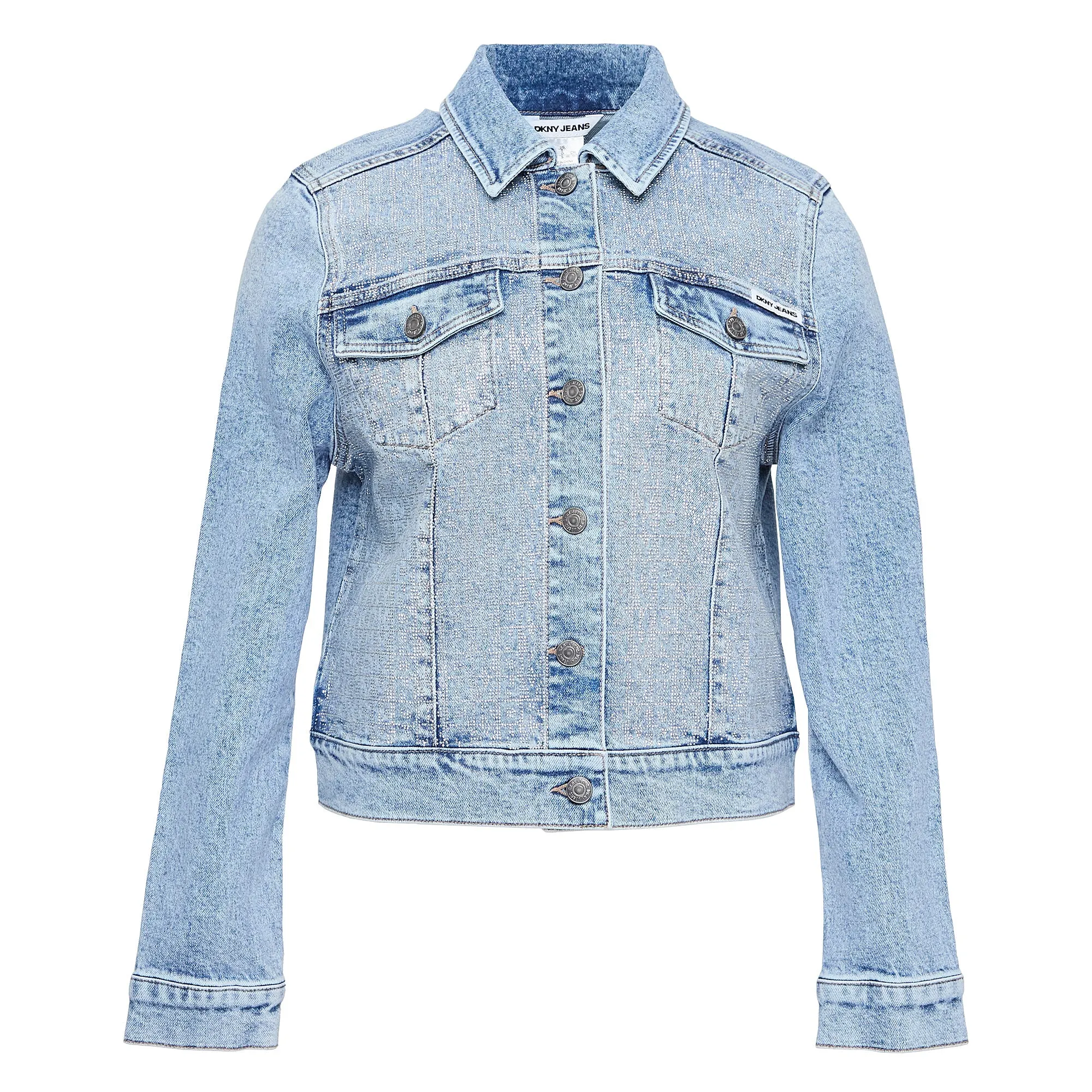 Cotton Rhinestud Logo Denim Jacket