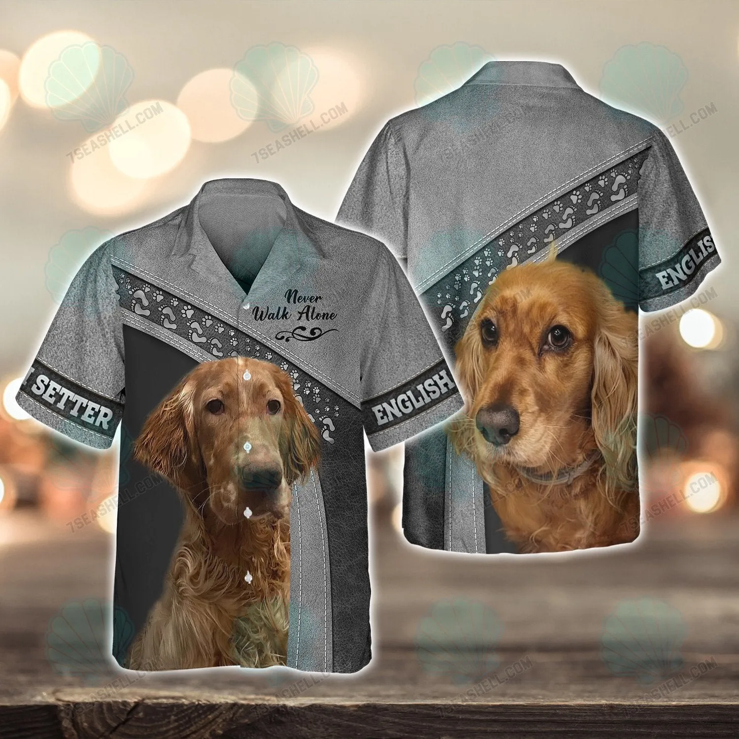 English Setter Love Never Walk Alone 3D Full Print Shirts, Christmas Dog Memorial Gifts for loss of Dog