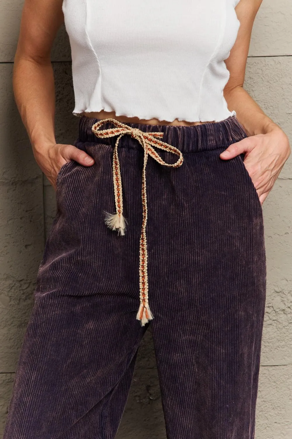 Faith Corduroy Straight Fit Pants in Midnight Navy