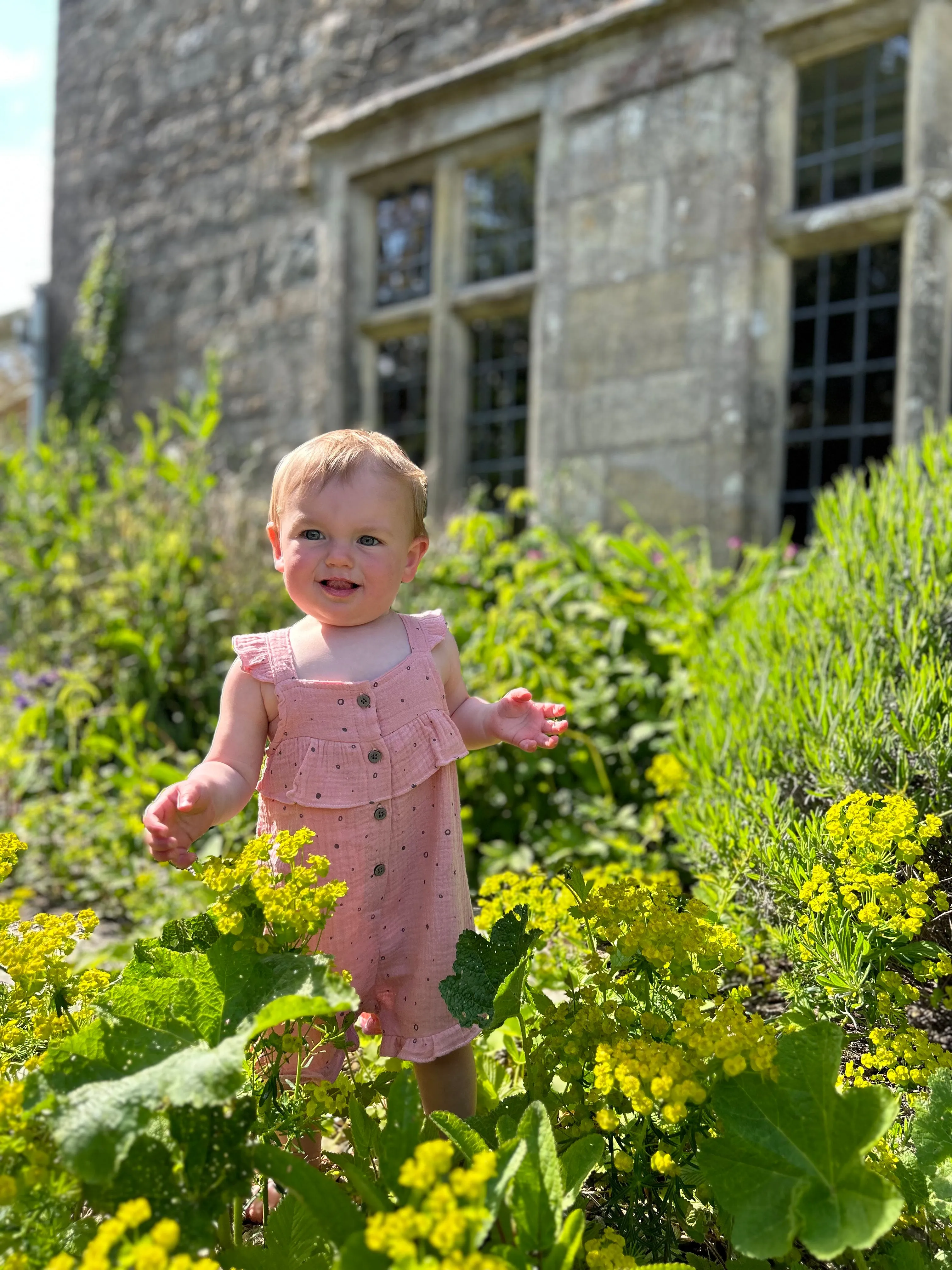 Freya Overalls in Pink Polka Dots