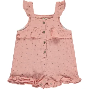 Freya Overalls in Pink Polka Dots