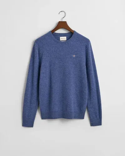 GANT - Extrafine Lambswool C-Neck, Stone Blue Melange