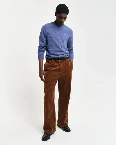 GANT - Extrafine Lambswool C-Neck, Stone Blue Melange