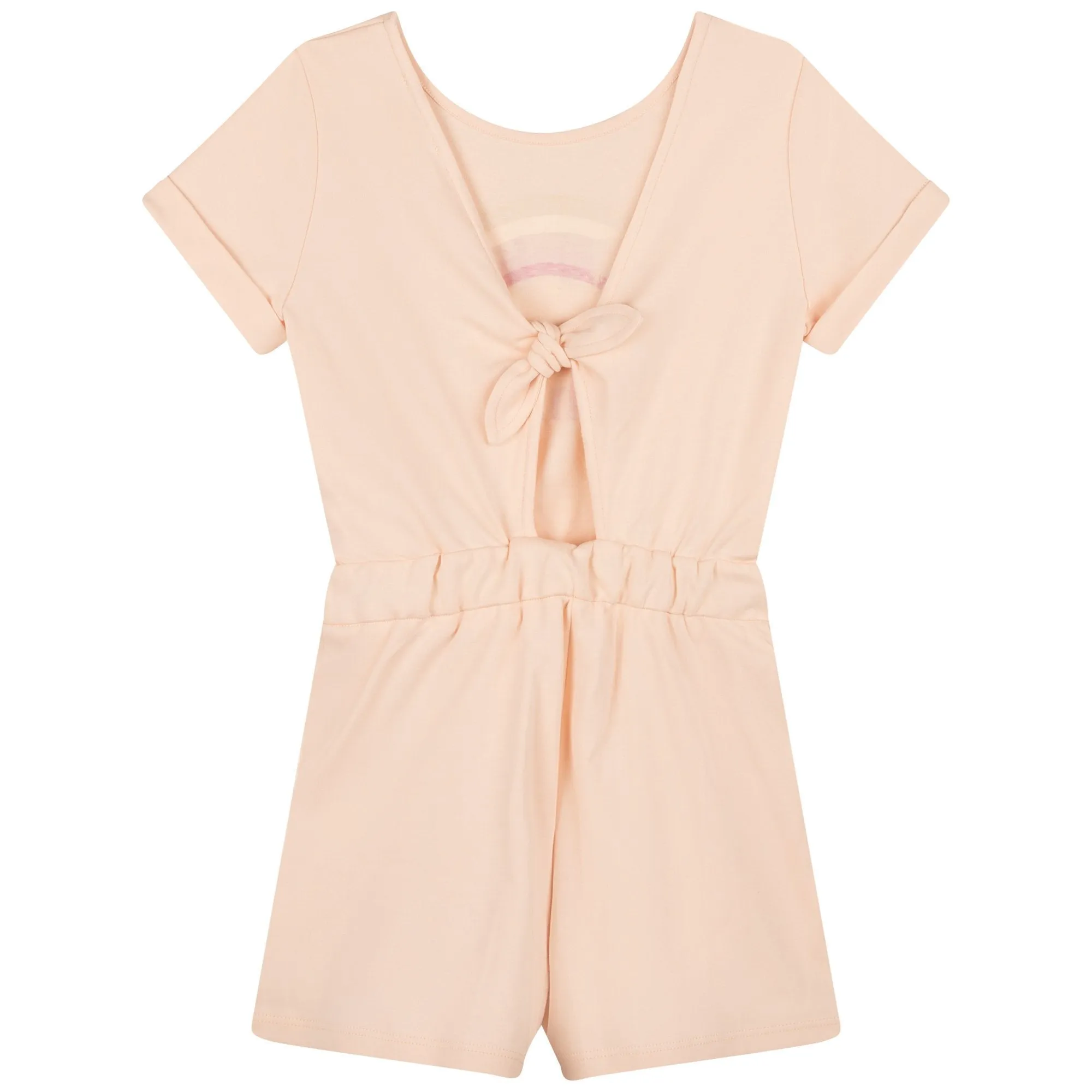 Girls Peach Rainbow Playsuit