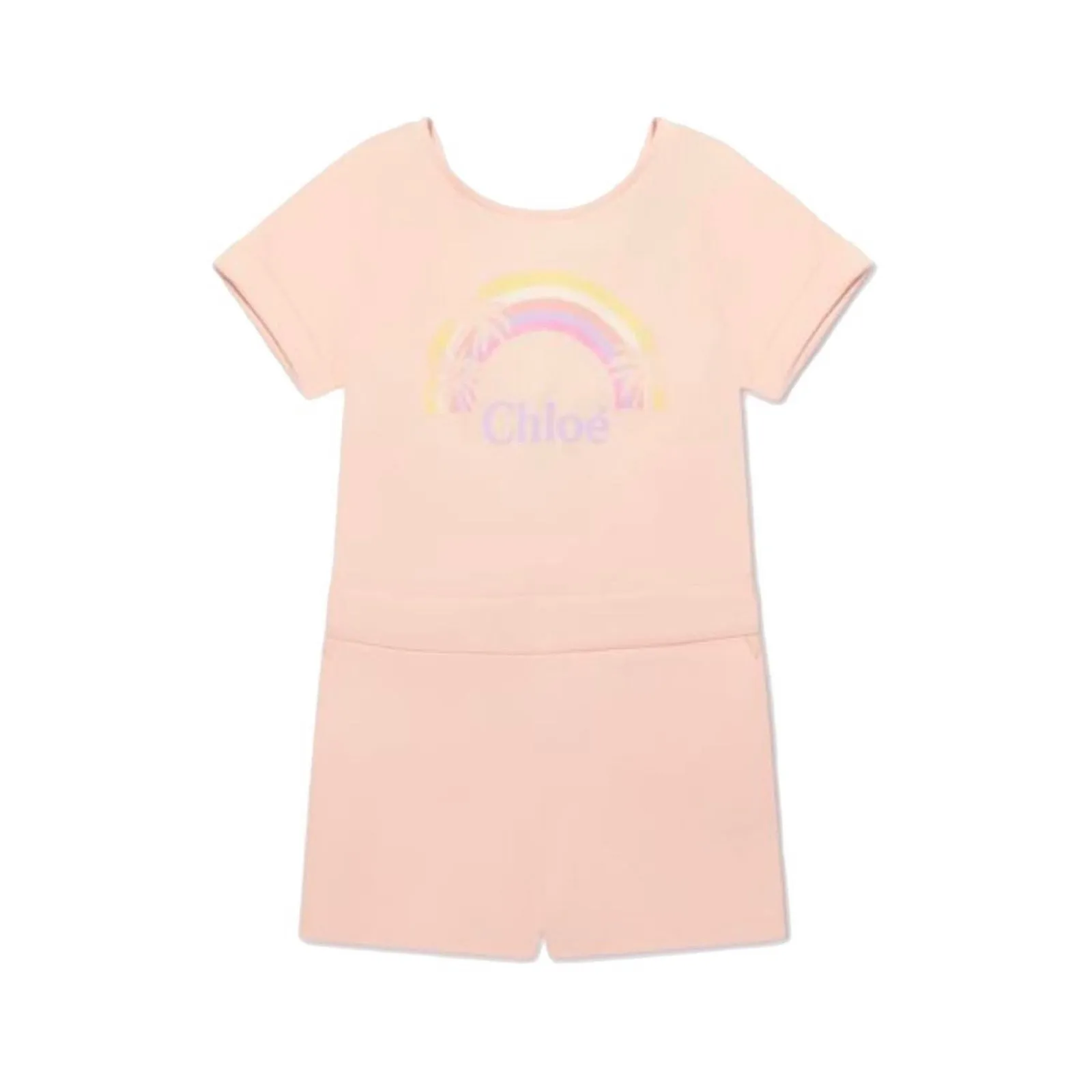 Girls Peach Rainbow Playsuit