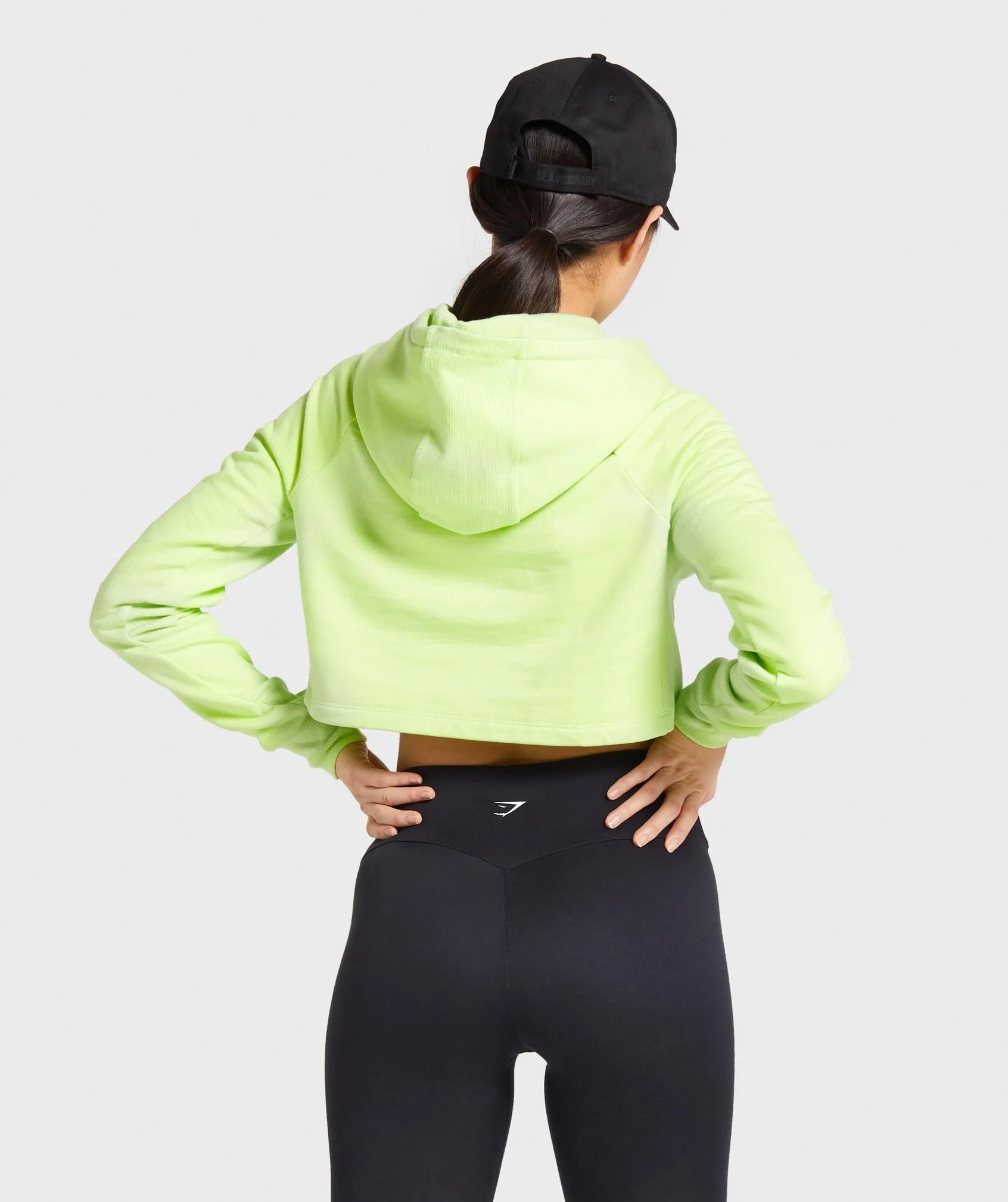 Gymshark Training Cropped Hoodie - Lime