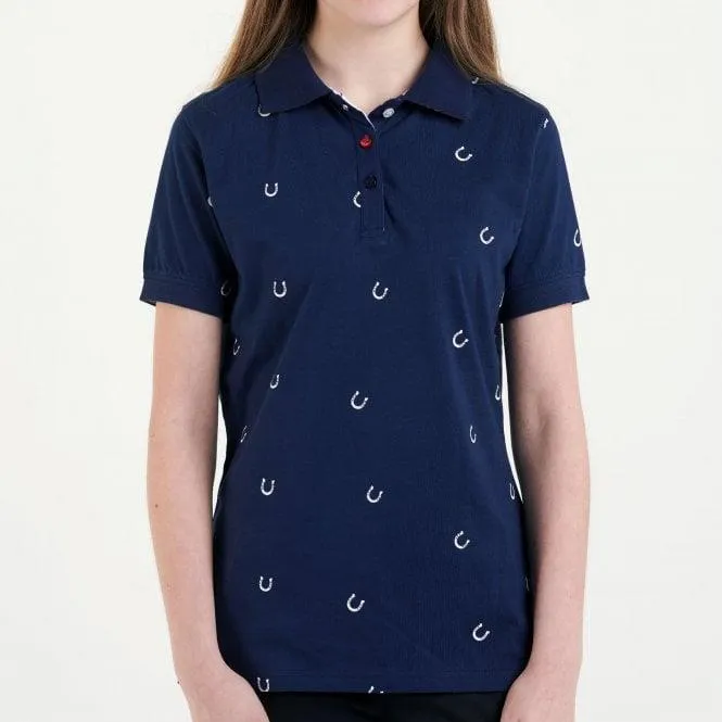 Hazy Blue Womens Short Sleeve Polo Shirt - Pippa