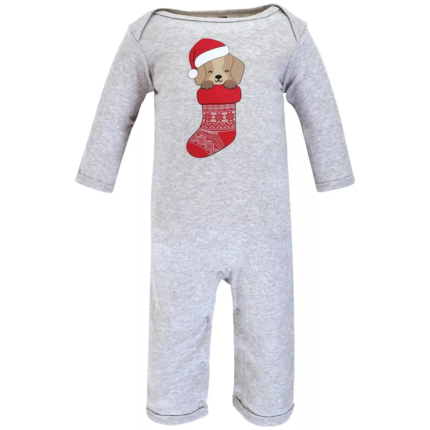 Hudson Baby Unisex Cotton Romper, Hudson Baby Christmas Dog