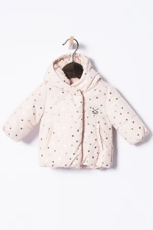 IKKS Baby Girl Printed Pink Coat (Size 18M left)