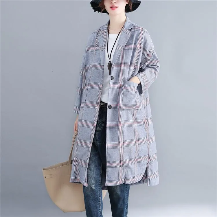 Johnny English Plaid Trench Coat