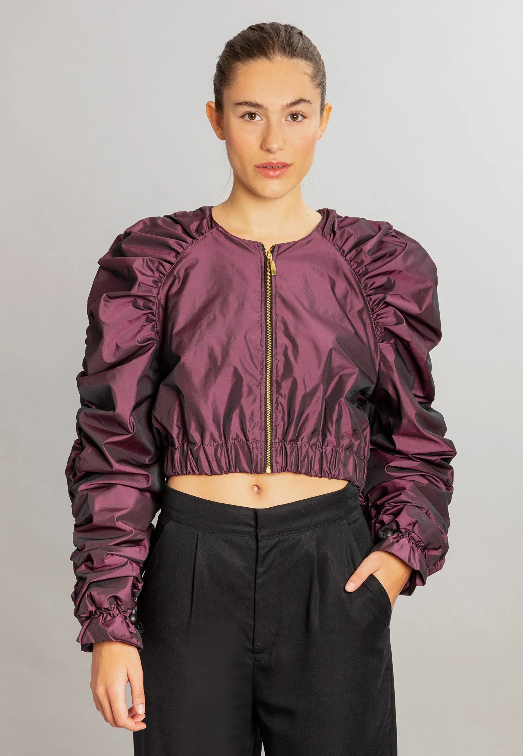 Kira Crop Jacket Grapefruit Purple