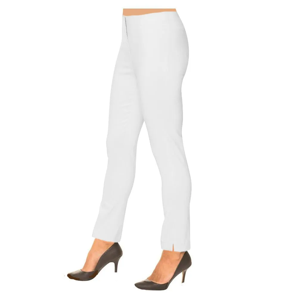 Lior "Sasha" Pull-On Straight Leg Pant in White - SASH-WHT