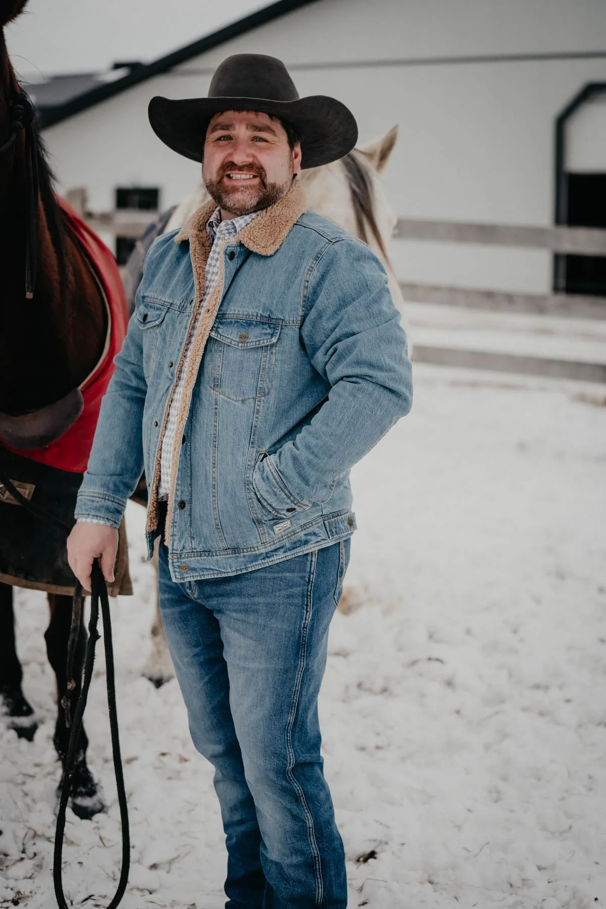 Men's Sherpa Lined Denim Jacket by Kimes Ranch (M - XXL)