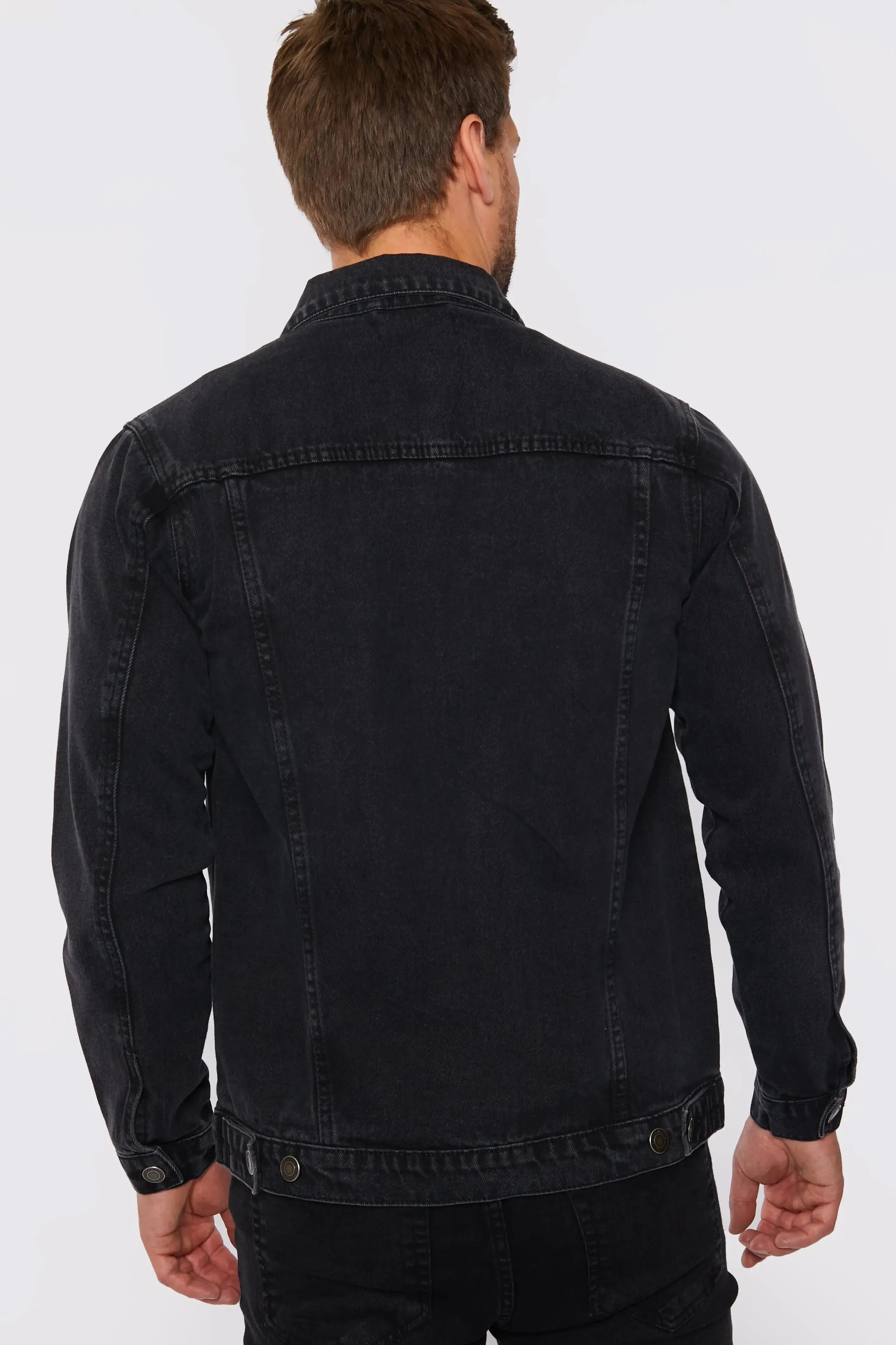 Men's Western Denim Jacket - Black Wash