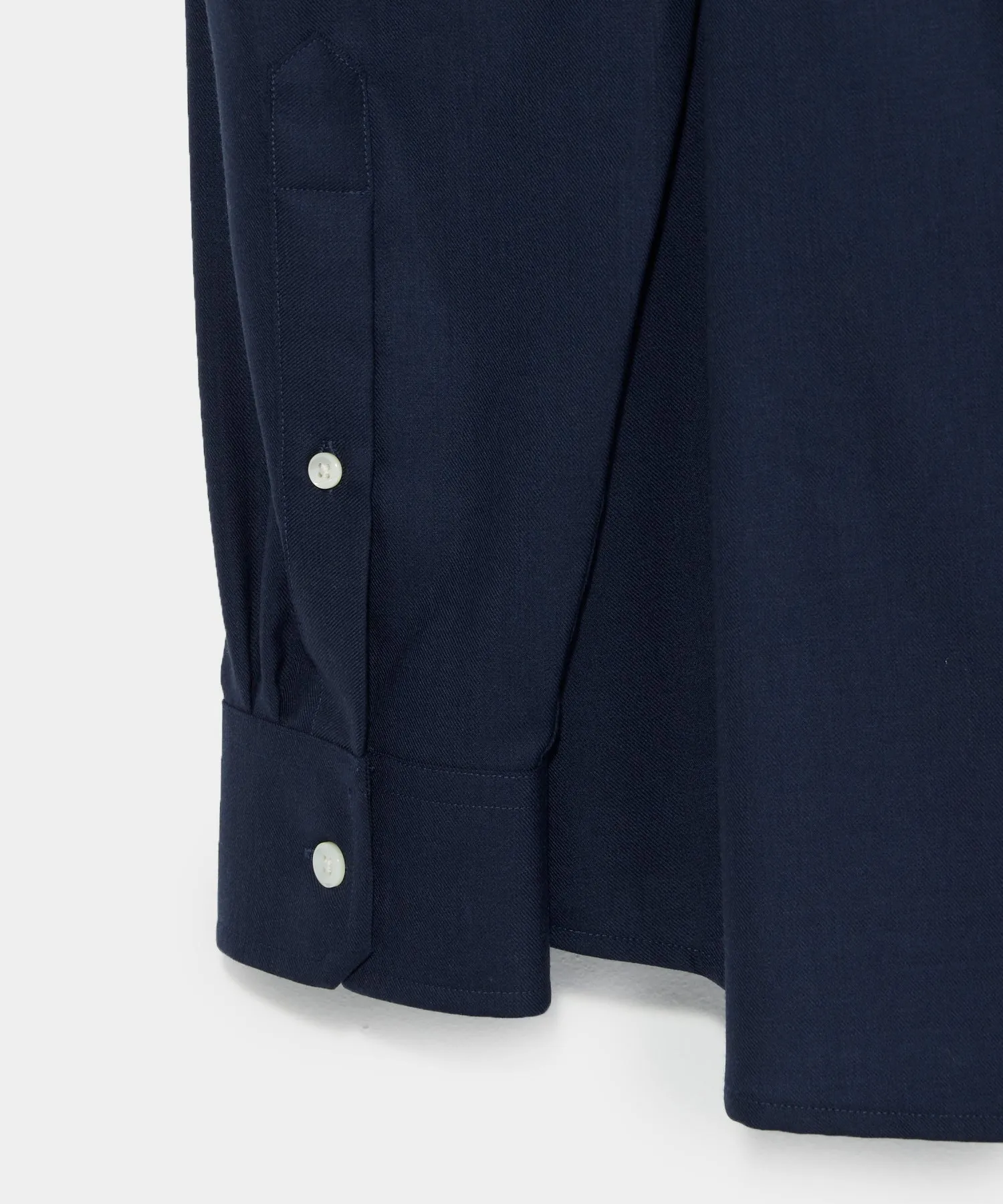 Merino Spread Collar Dress Shirt in Navy