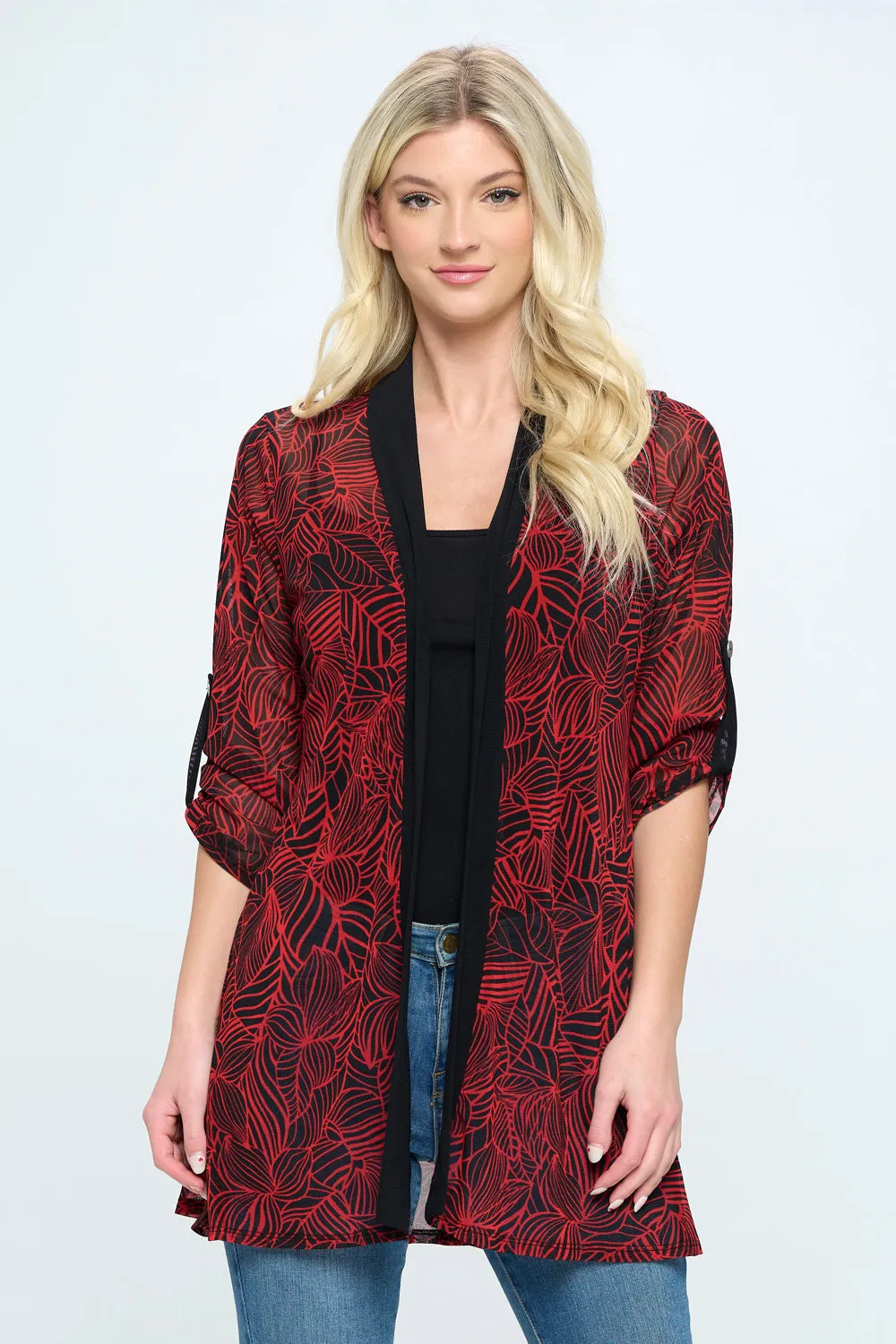 Mesh Romance Contrast Cardigan-4079MR-QRP1-C-W344