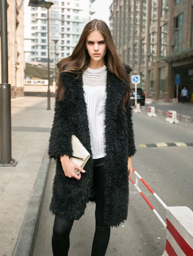 METAVERSMALL winter new lamb wool coat women's New lapel woolen medium and long coat cotton coat