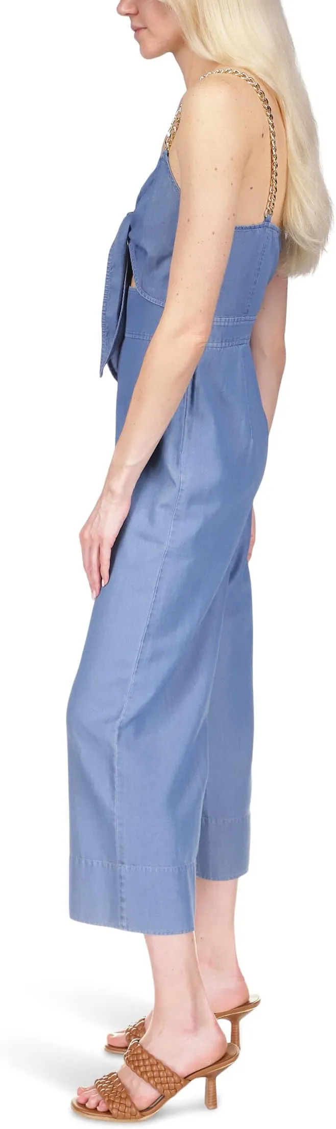 MICHAEL Michael Kors Chambray Tie Jumpsuit in Light Cadet Wash