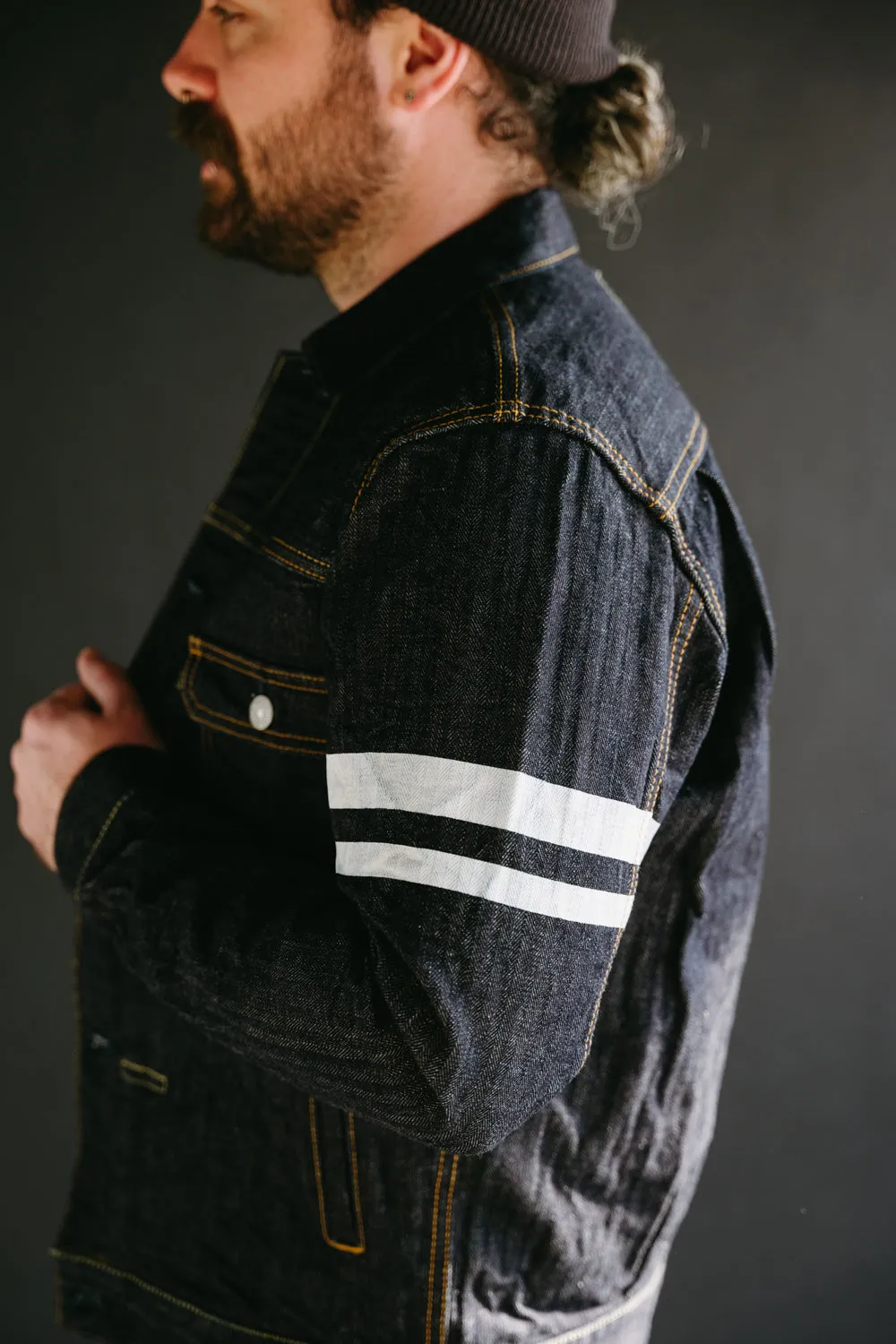 MJK0010M23 - 14oz Herringbone Type II Modified Jacket - Indigo