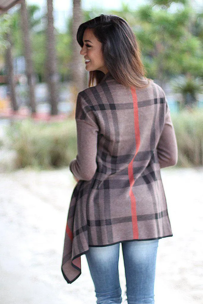 Mocha Plaid Cardigan