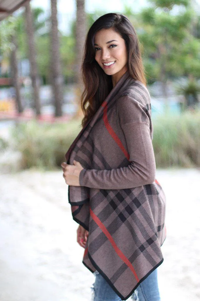 Mocha Plaid Cardigan