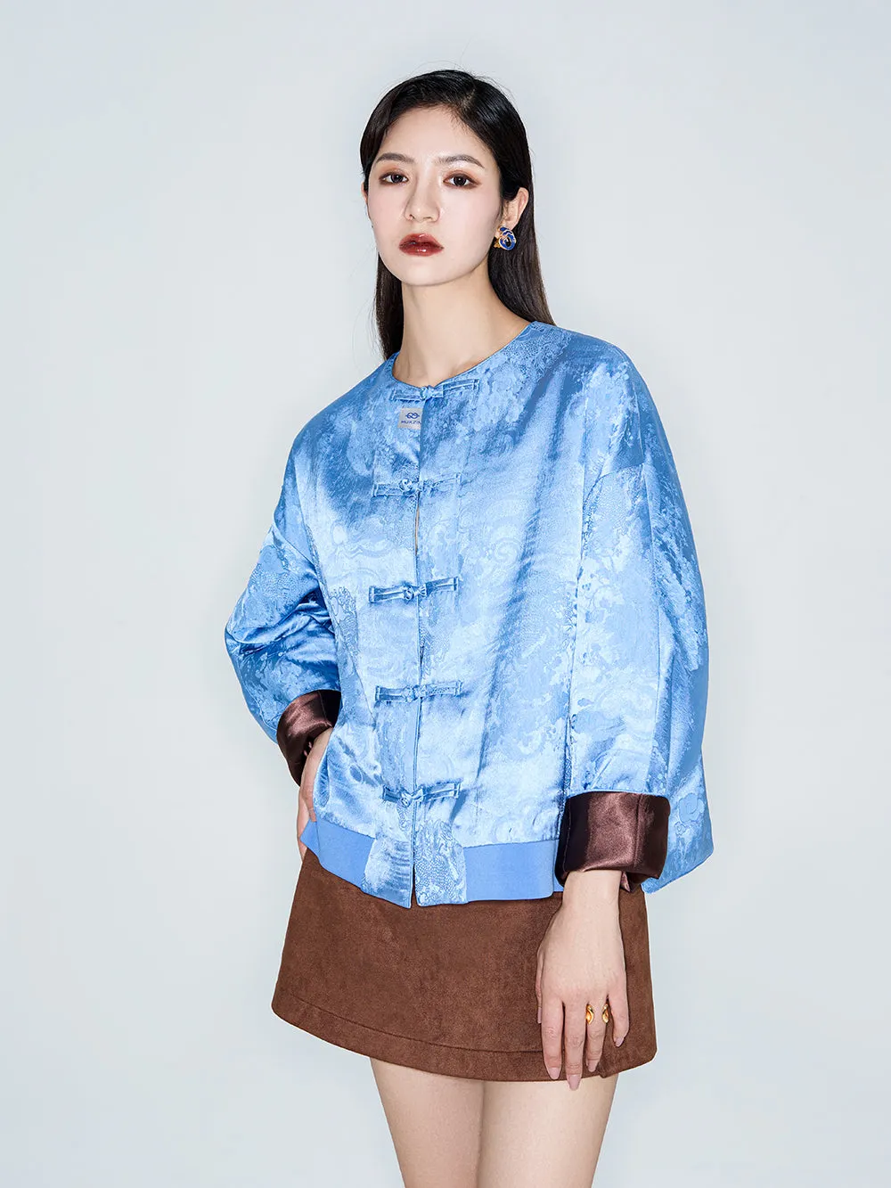 MUKZIN Linglong "Wind throng Pines" New Chinese-style Two-way Eear Tang Suit Cotton Coat