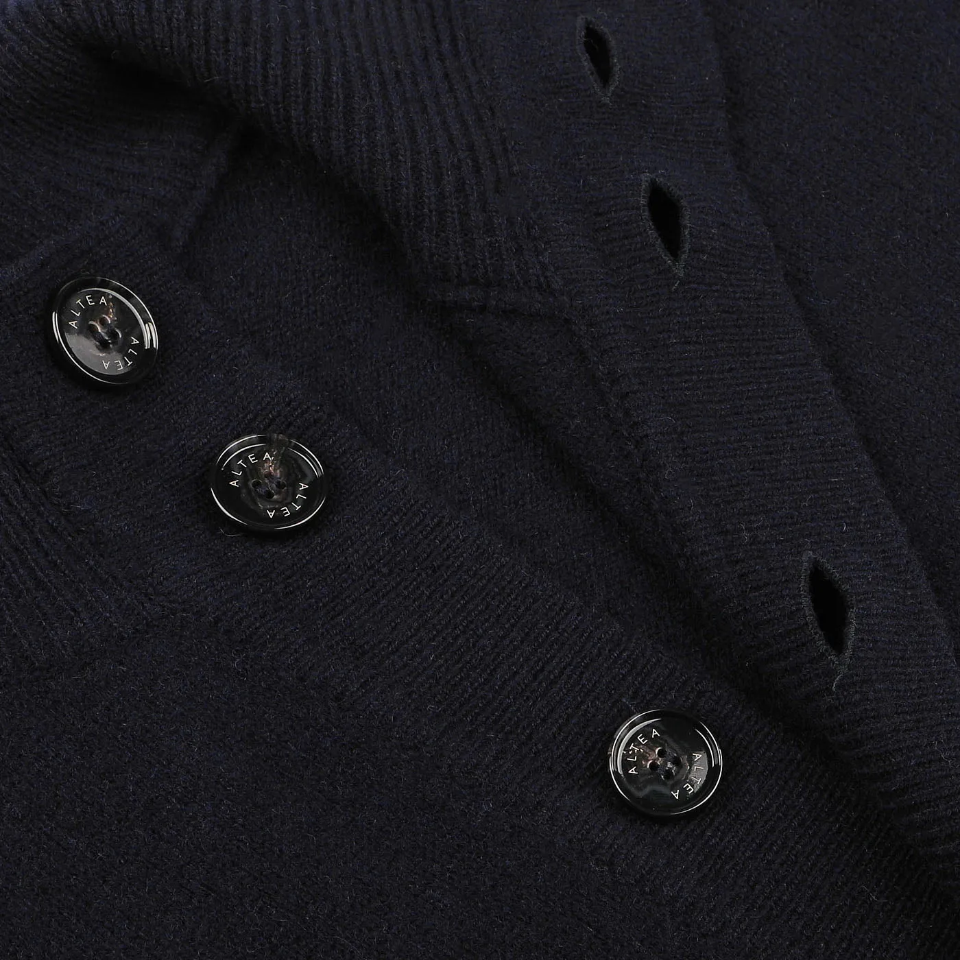 Navy Blue Shetland Wool Button Cardigan