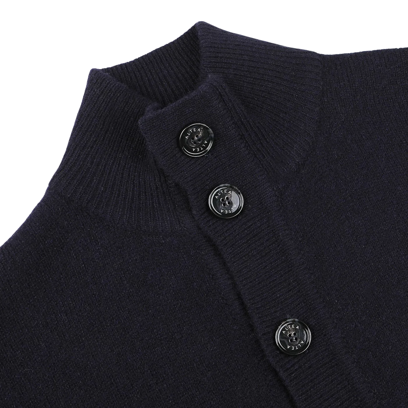 Navy Blue Shetland Wool Button Cardigan