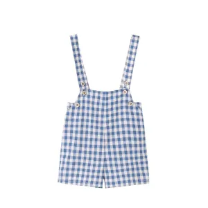 Nou Nelle Boys Blue Gingham Overalls