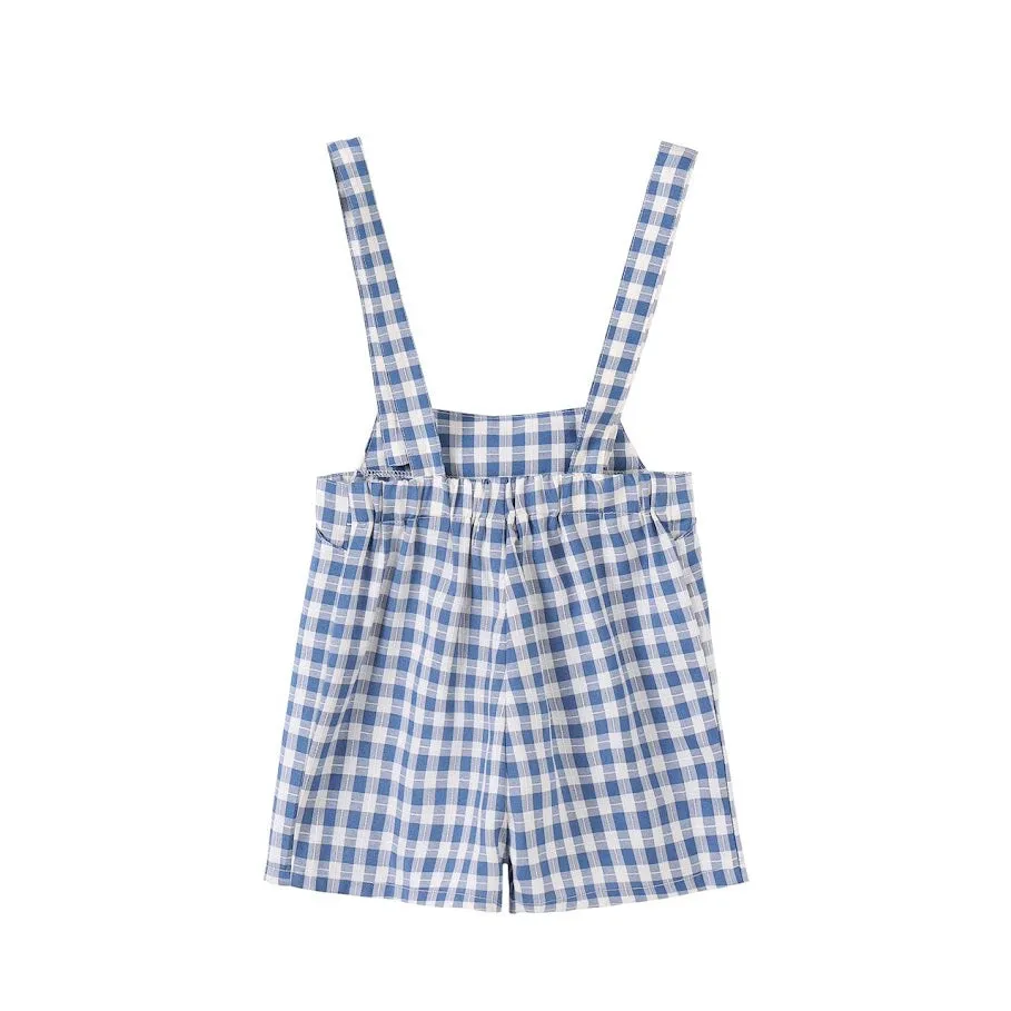 Nou Nelle Boys Blue Gingham Overalls