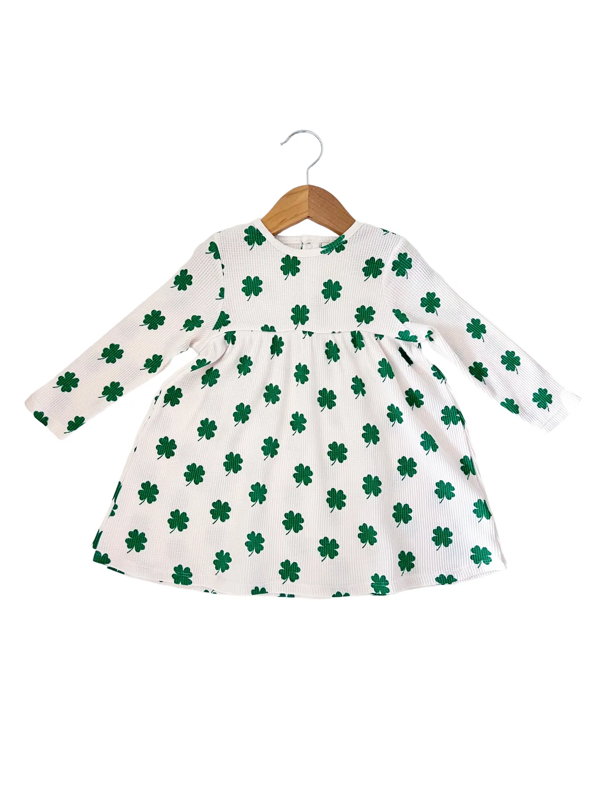 Organic Waffle Simple Dress, Clover