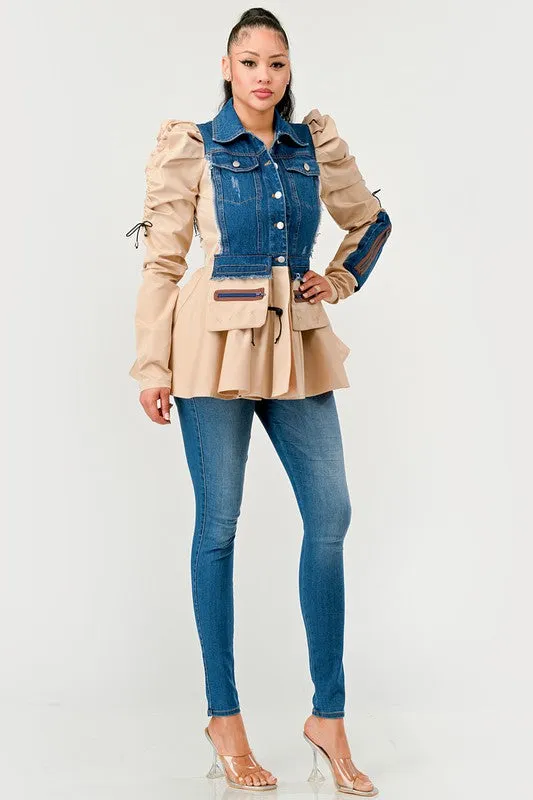 Peplum Panache Denim Jacket