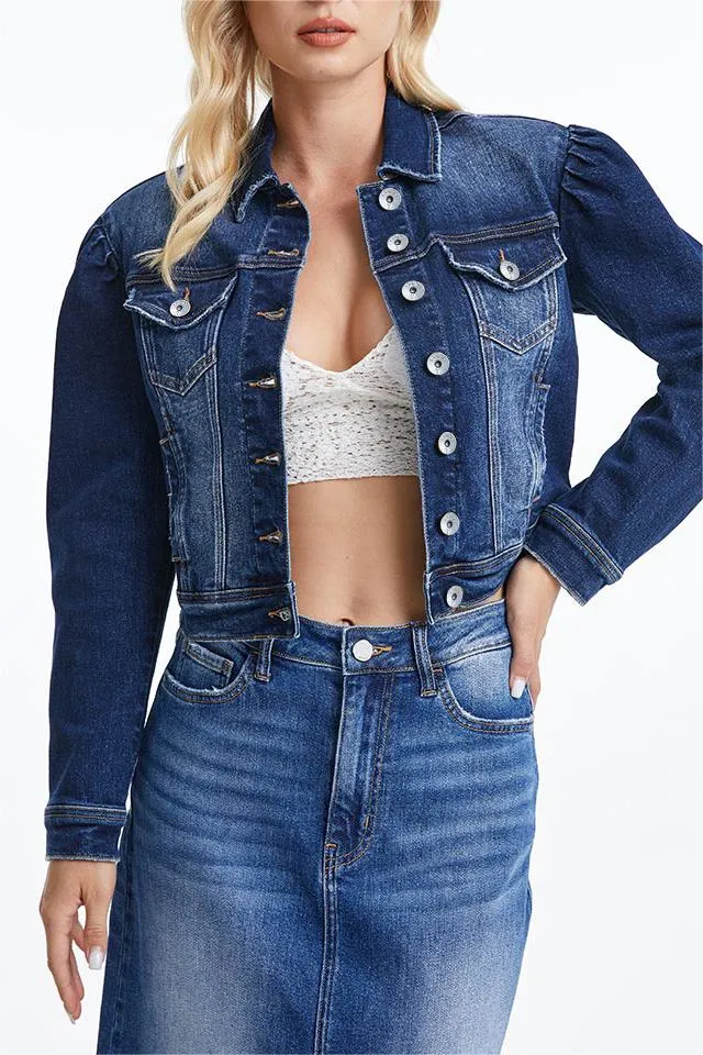 Puffy Sleeve Denim Jacket