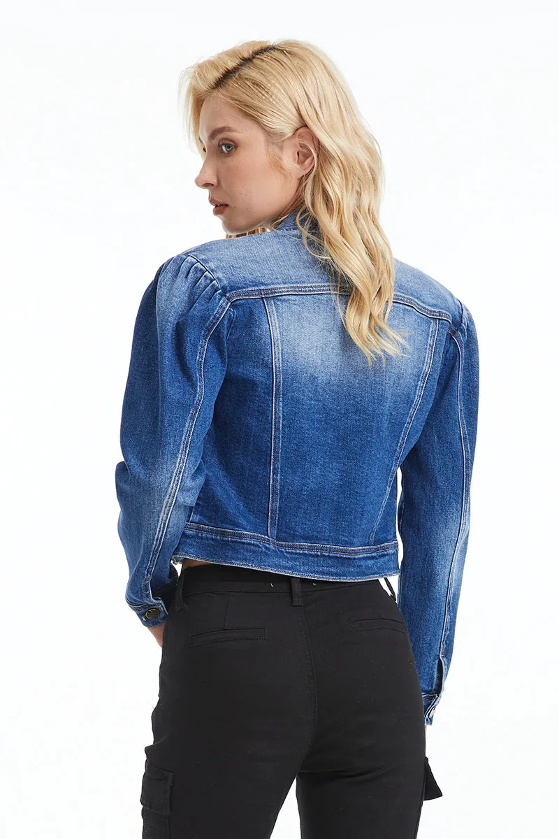 Puffy Sleeve Denim Jacket