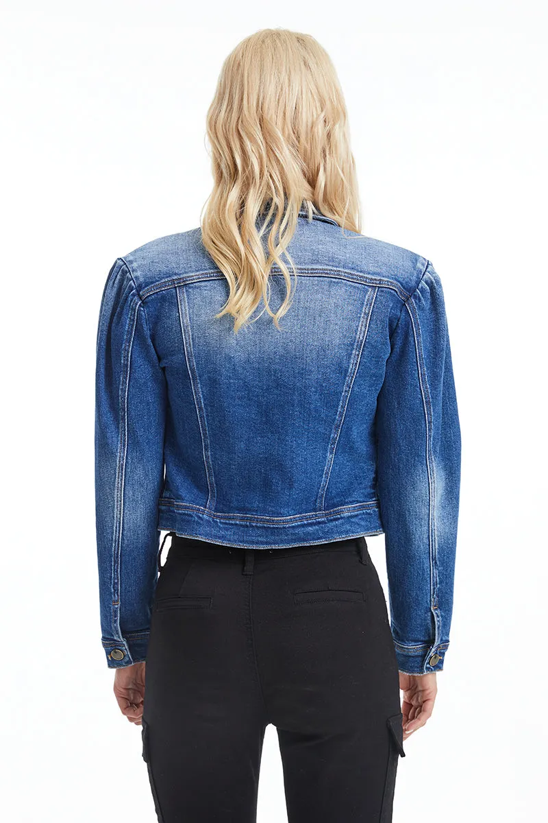 Puffy Sleeve Denim Jacket